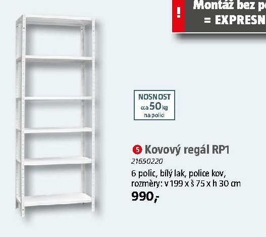 Kovový regál RP1 - BAUHAUS akcniletaky.com