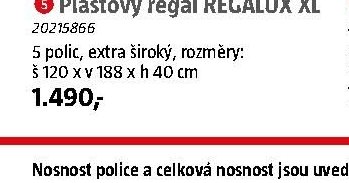 Plastový regál REGALUX XL - BAUHAUS akcniletaky.com