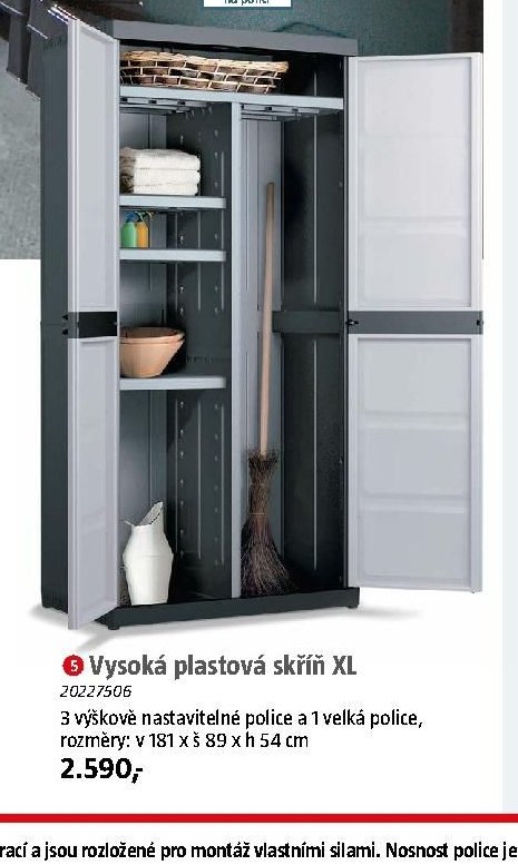 Vysoká plastová skříň XL - BAUHAUS akcniletaky.com