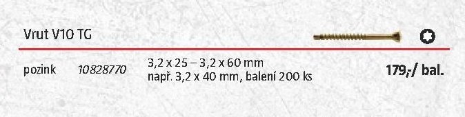 Vrut V10 TG - BAUHAUS akcniletaky.com
