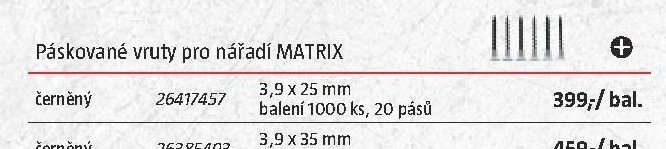 Páskované vruty pro nářadí MATRIX - BAUHAUS akcniletaky.com