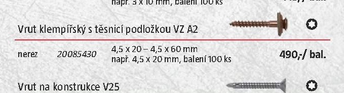 Vrut klempířský s těsnicí podložkou VZ A2 - BAUHAUS akcniletaky.com