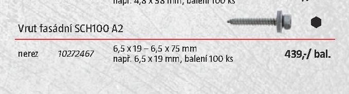 Vrut fasádní SCH100 A2 - BAUHAUS akcniletaky.com