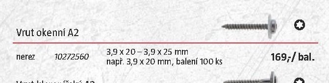 Vrut okenní A2 - BAUHAUS akcniletaky.com