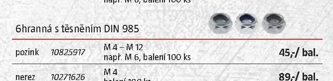 6hranná s těsněním DIN 985 (pozink) - BAUHAUS akcniletaky.com