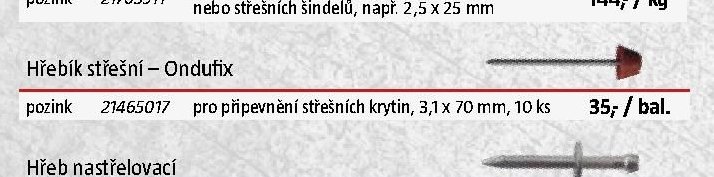 Hřebík střešní - Ondufix pozink - BAUHAUS akcniletaky.com