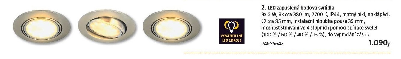 2. LED zapuštěná bodová svítidla - BAUHAUS akcniletaky.com