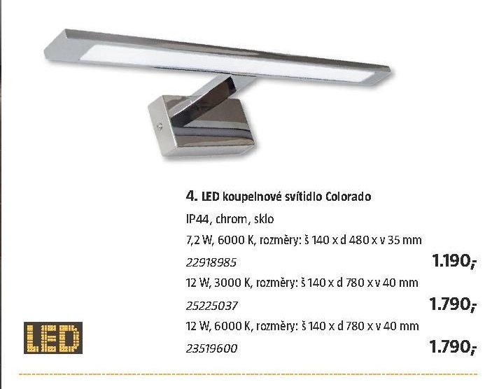 4. LED koupelnové svítidlo Colorado - BAUHAUS akcniletaky.com