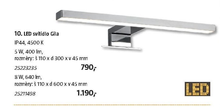 10. LED svítidlo Gila - BAUHAUS akcniletaky.com