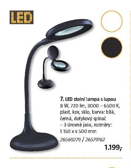 7. LED stolní lampa s lupou - BAUHAUS akcniletaky.com