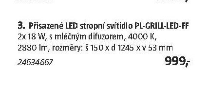 Přisazené LED stropní svítidlo PL-GRILL-LED-FF - BAUHAUS akcniletaky.com