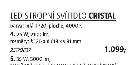 LED stropní svítidlo CRISTAL - BAUHAUS akcniletaky.com