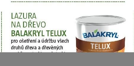 LAZURA NA DŘEVO BALAKRYL TELUX - BAUHAUS akcniletaky.com