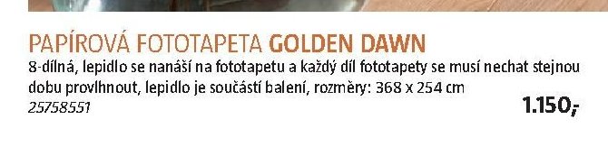 PAPÍROVÁ FOTOTAPETA GOLDEN DAWN - BAUHAUS akcniletaky.com