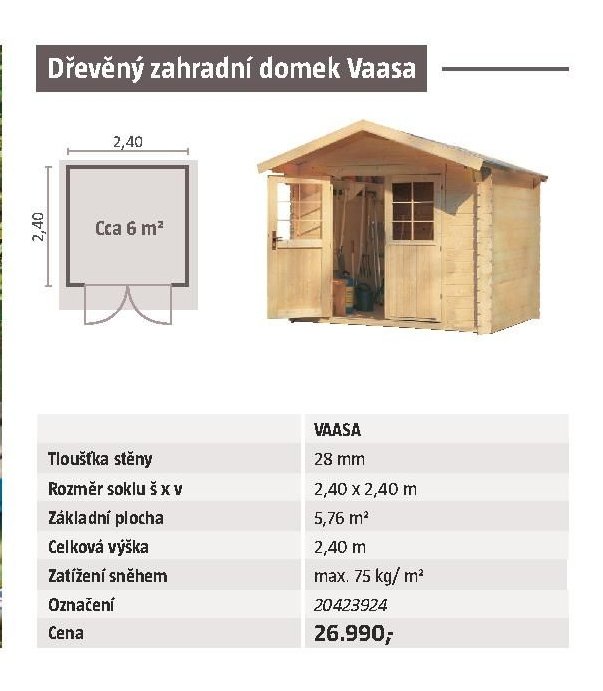 Dřevěný zahradní domek Vaasa - BAUHAUS akcniletaky.com