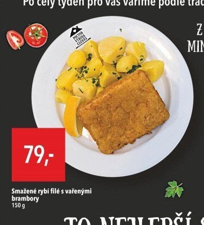 Smažené rybí filé s vařenými brambory