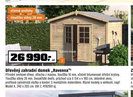 Dřevěný zahradní domek „Ravenna“