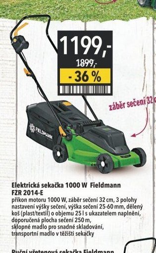 Elektrická sekačka 1000 W Fieldmann FZR 2014-E