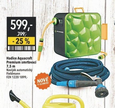 Hadice Aquacraft Premium smršťovací 7,5 m Naviják automatický Fieldmann FZH 1220