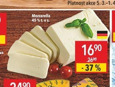 Mozzarella 45% t. v s.