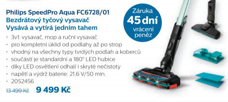 Aku tyčový vysavač Philips FC6728/01 SpeedPro Aqua 3v1