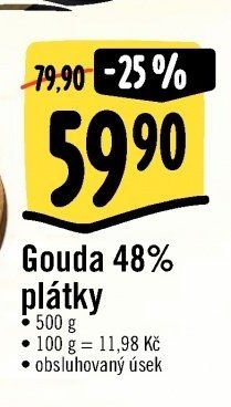 Gouda 48% plátky