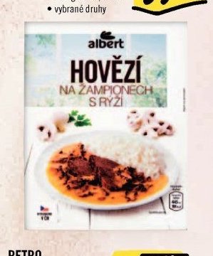 Albert HovĚzí na žampionech s rýží