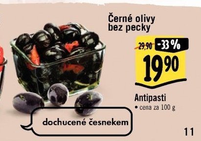 Černé olivy bez pecky