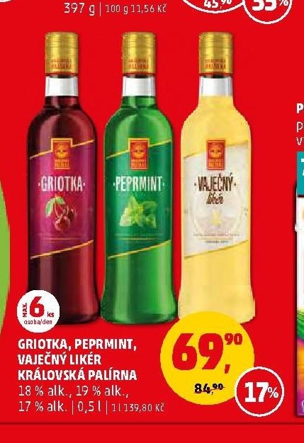 Griotka, Peprmint, Vaječný likér Královská palírna