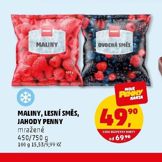 MALINY, LESNÍ SMĚS, JAHODY PENNY