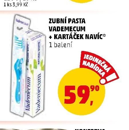 Zubní pasta Vademecum + kartáček navíc