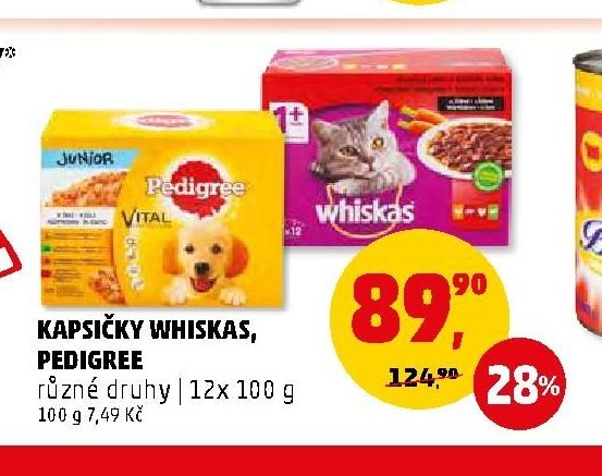 Kapsičky Whiskas, Pedigree