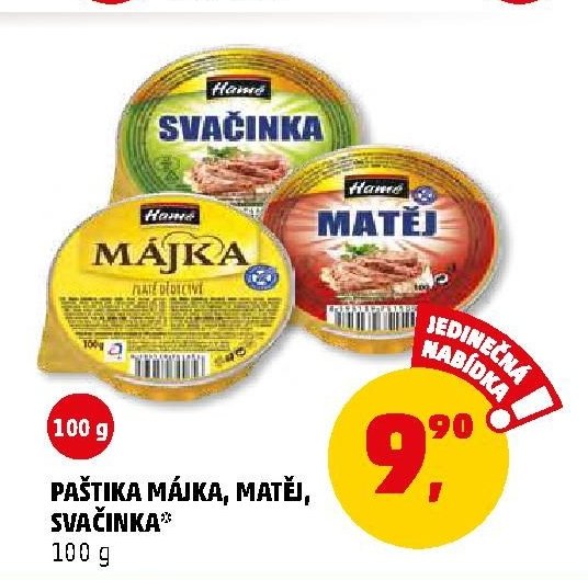 PAŠTIKA MÁJKA, MATĚJ, SVAČINKA