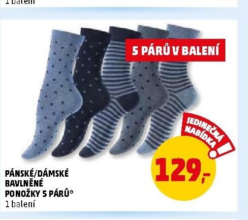 PÁNSKÉ/DÁMSKÉ BAVLNĚNÉ PONOŽKY 5 PÁRŮ