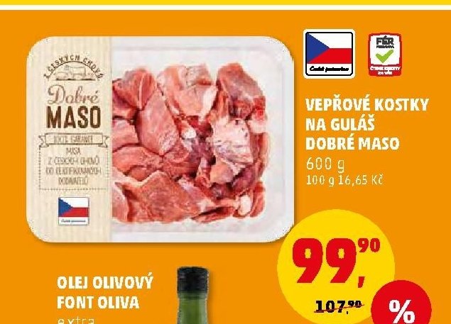 Vepřové kostky na guláš Dobré maso