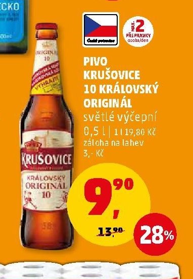 Pivo Krušovice 10 Královský originál