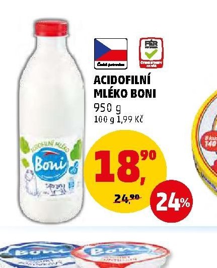ACIDOFILNÍ MLÉKO BONI