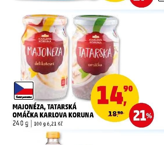 MAJONÉZA, TATARSKÁ OMÁČKA KARLOVA KORUNA