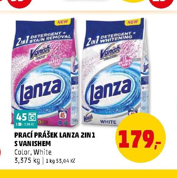 Prací prášek Lanza 2in1 s Vanishem