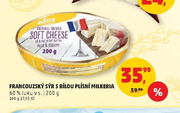Francouzský sýr s bílou plísní Milkeria