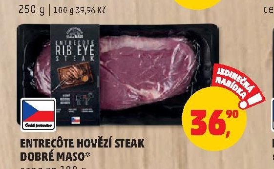 ENTRECÔTE HOVĚZÍ STEAK DOBRÉ MASO