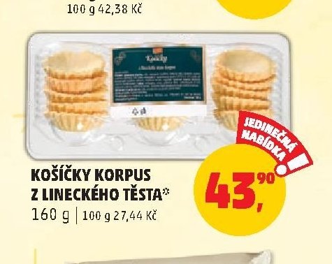 Košíčky korpus z lineckého těsta