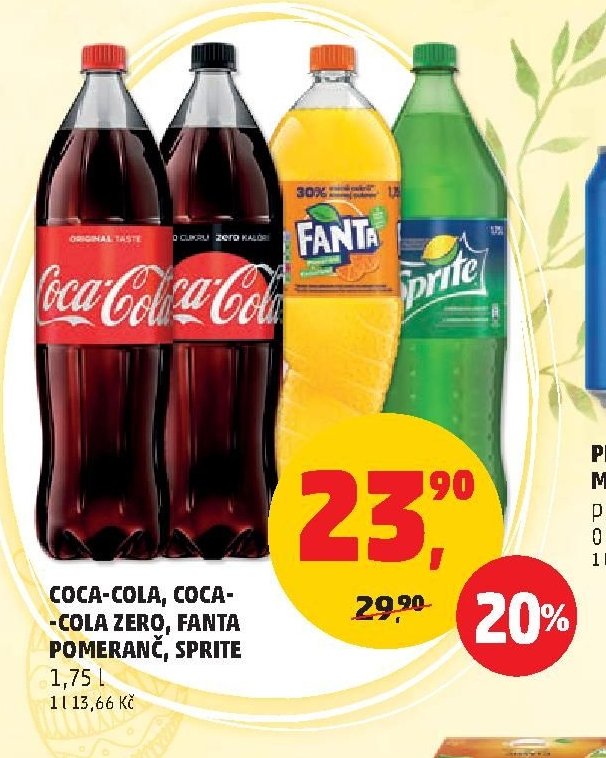 Coca-Cola, Coca-Cola Zero, Fanta Pomeranč, Sprite