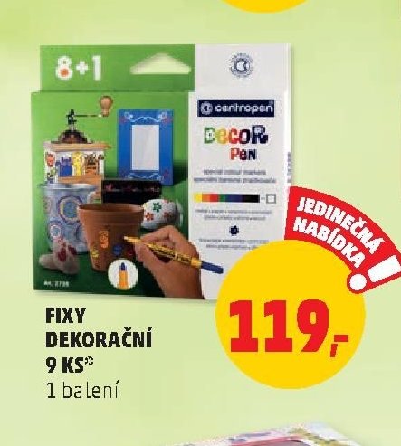 FIXY DEKORAČNÍ 9 KS