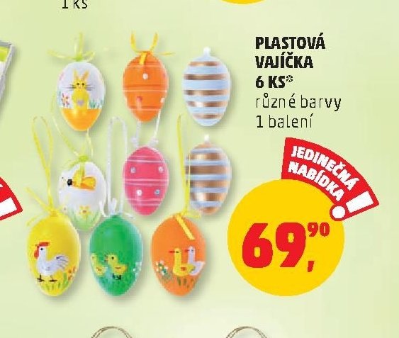 PLASTOVÁ VAJÍČKA 6 KS