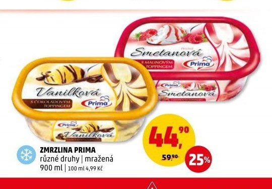 ZMRZLINA PRIMA různé druhy