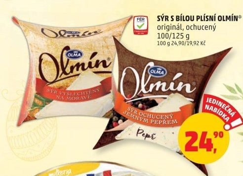 Sýr s bílou plísní Olmin