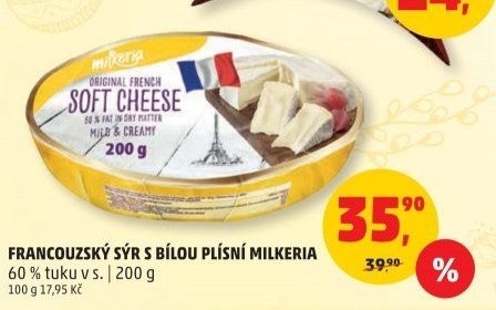 Francouzský sýr s bílou plísní Milkeria