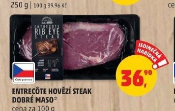 ENTRECÔTE HOVĚZÍ STEAK DOBRÉ MASO