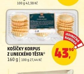 KOŠÍČKY KORPUS Z LINECKÉHO TĚSTA